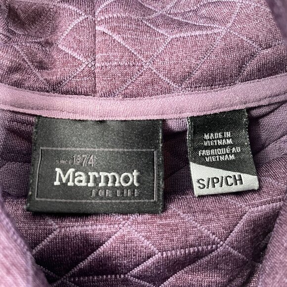 Marmot Women 's Annie Purple Long Sleeve Quilted Jacquard Cowl Neck Pullover S - Picture 8 of 10